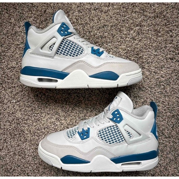 Nike Air Jordan 4 Retro Military Blue Size 4 Youth (Size 5.5 Women's) - Picture 1 of 8